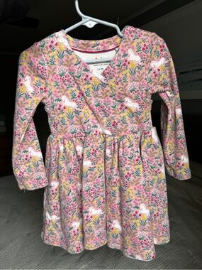 Mini Boden Pink Size 2-3 Floral Unicorn Wrap-Style